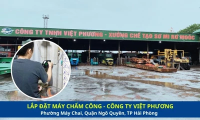 Lắp Máy Chấm Công Khuôn Mặt Công Ty Việt Phương P.Máy Chai, Q.Ngô Quyền